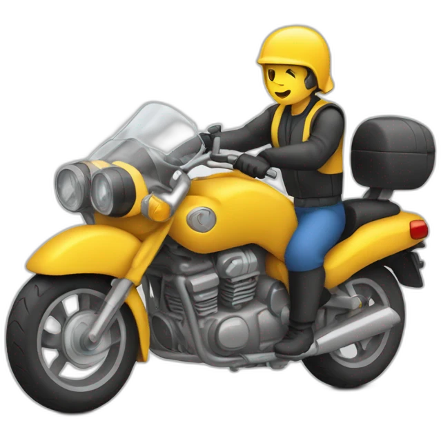 Voiture conduit par une moto emoji