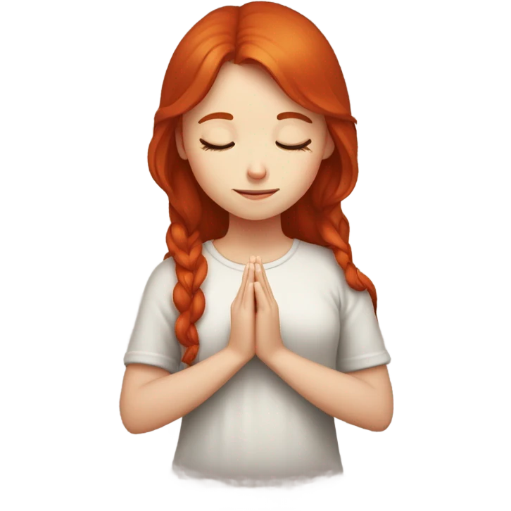 Redhead girl praying  emoji
