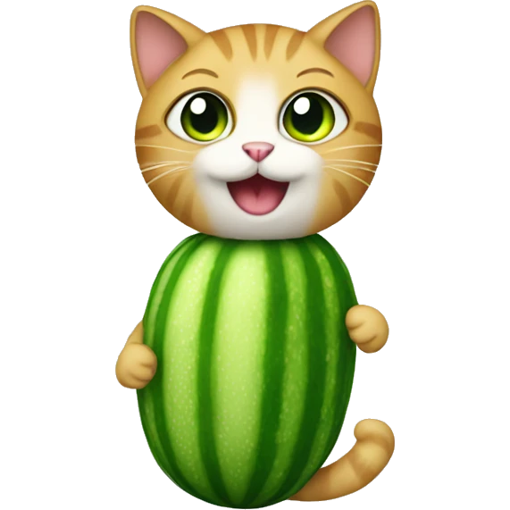 Cat wearing a cucumber costume  emoji
