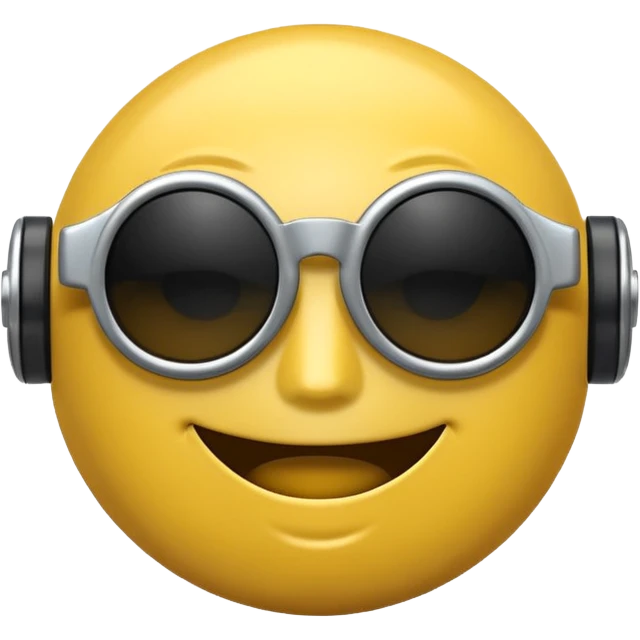 Scare emoji robot toy with black sun glasses  emoji