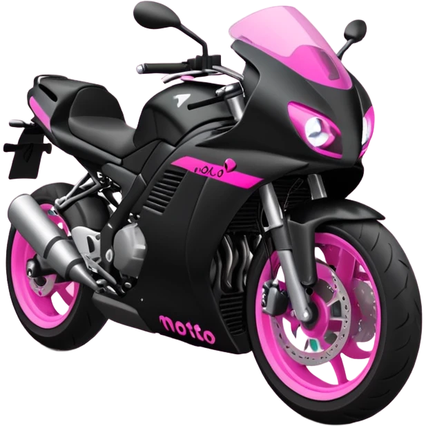 moto sportiva con scritta nera e solo avanti rosa fluorescente  emoji