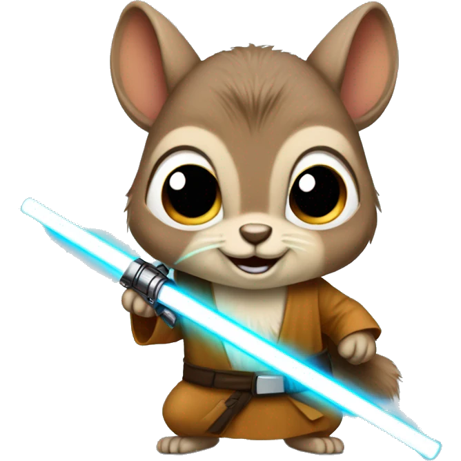 Squirrel Jedi with lightsaber emoji