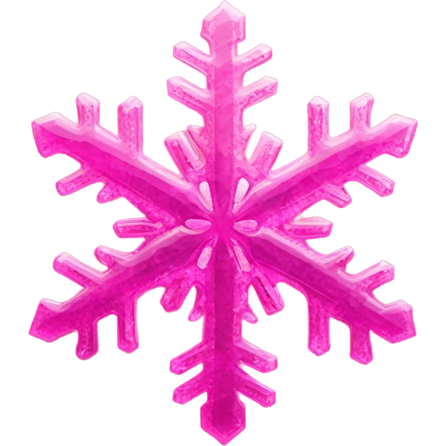 Hot pink crystallized snow flake emoji