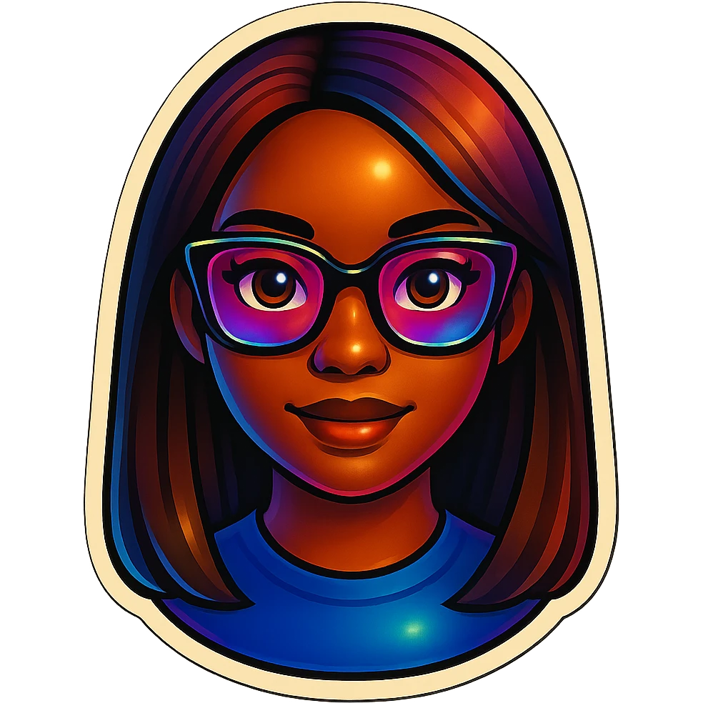 Add glasses to the Kemi Badenoch headshot emoji, keep the background transparent. emoji