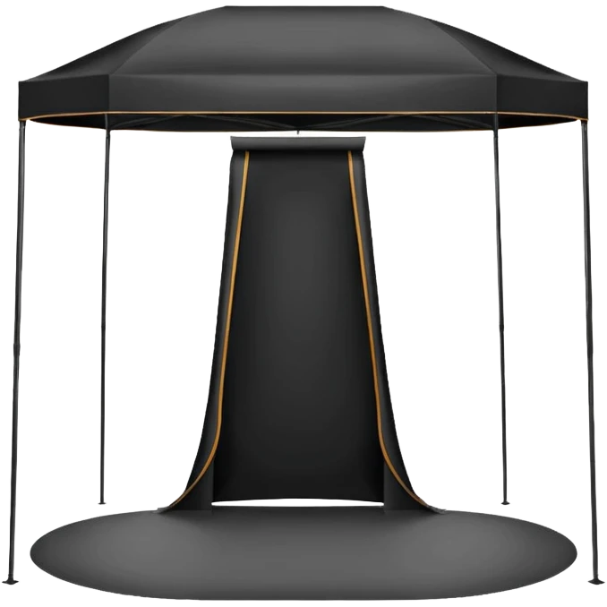 Tall Oval Narrow Pop up standing tent black for spray tan emoji