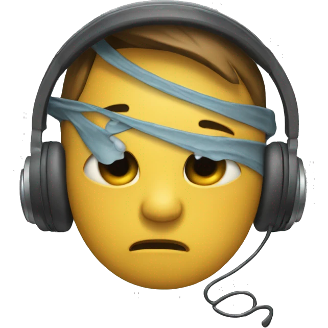 Crying emoji with headset  emoji