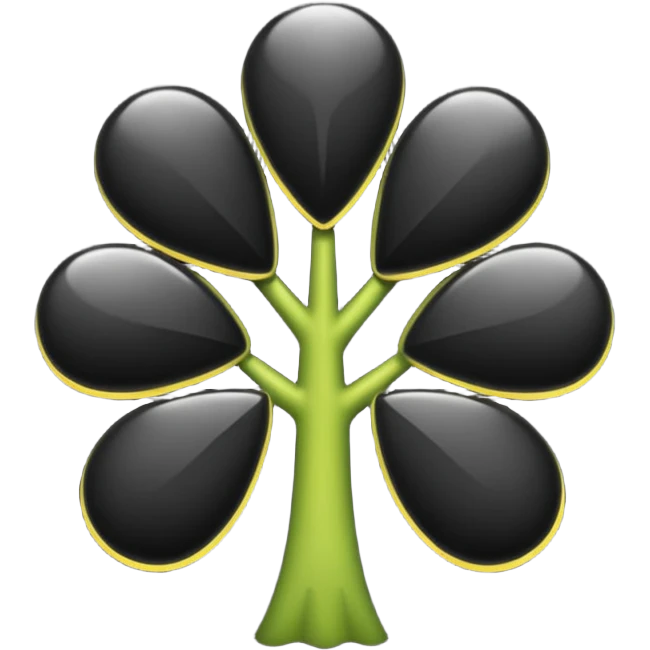 Un trébol de cinco hojas negro  emoji