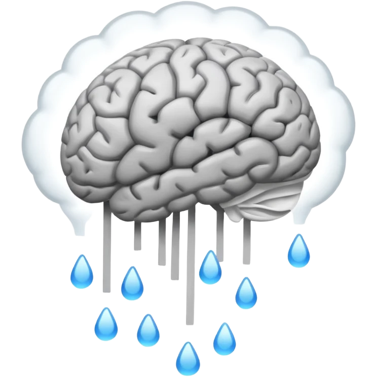 a brain with apparel floating around it emoji