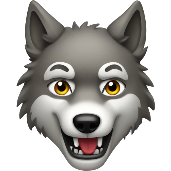 Wolf holding a knife emoji