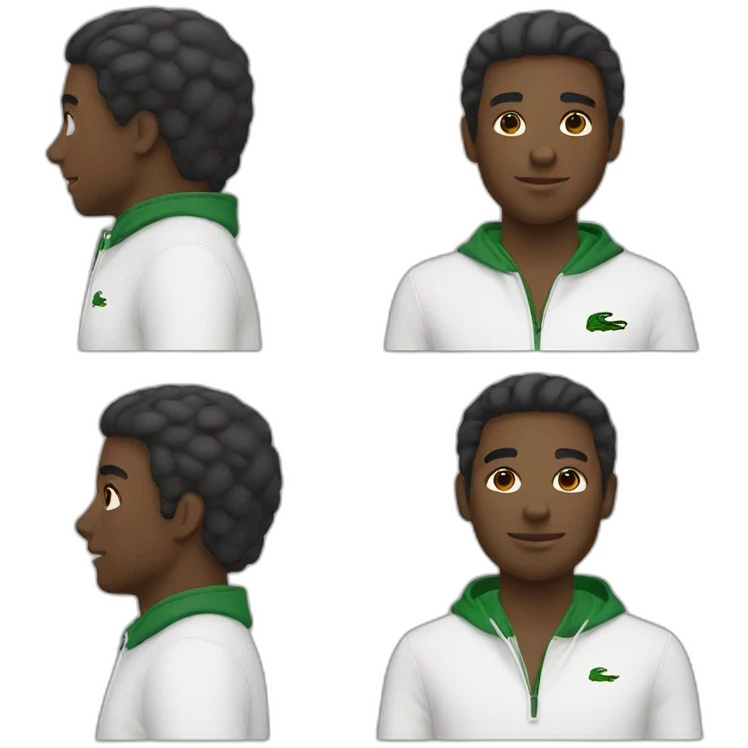 Black guy using lacoste emoji