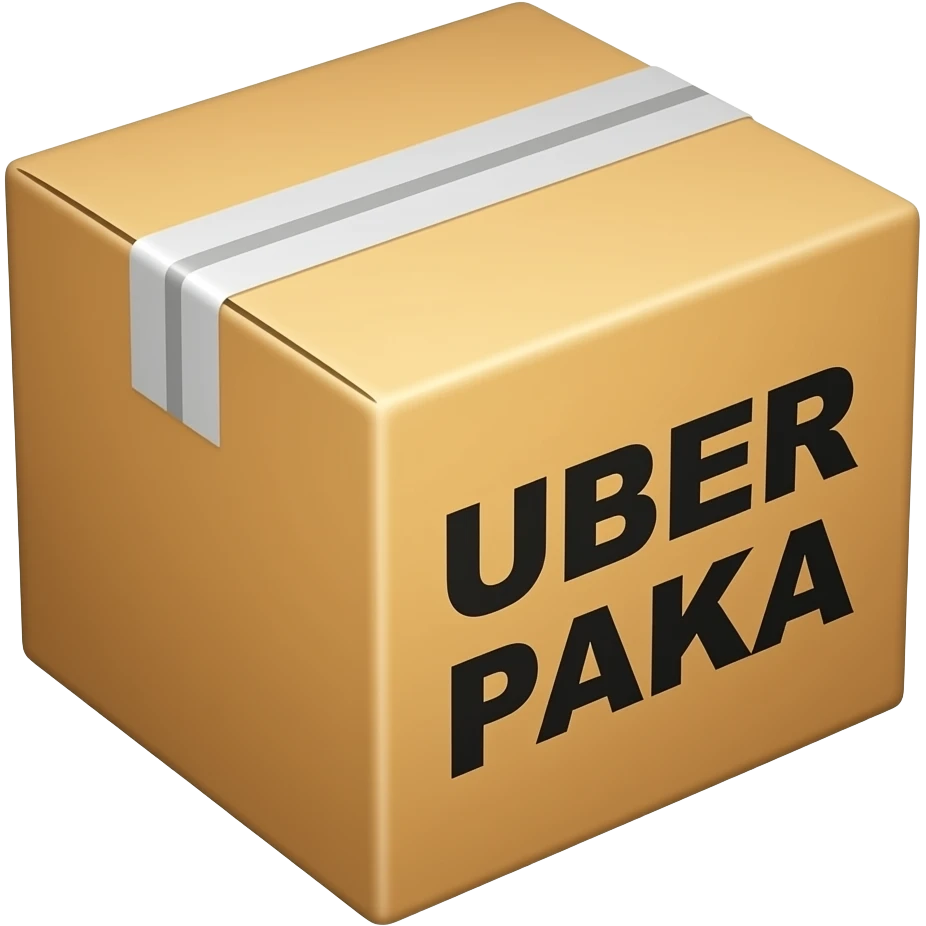 a box with the word "UBER PAKA" written on it emoji