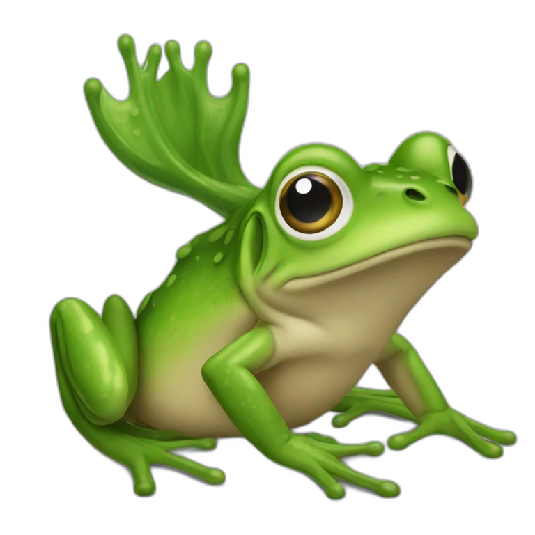 Une grenouille sur un cerf emoji