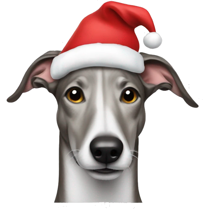 Greyhound with Santa hat  emoji