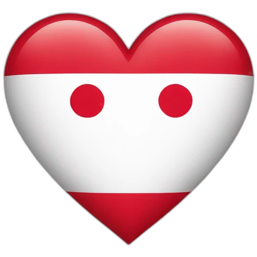Flag of Japan in the shape of a heart emoji