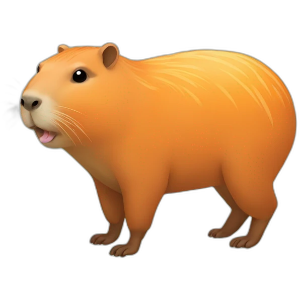 capybara with tangerine emoji