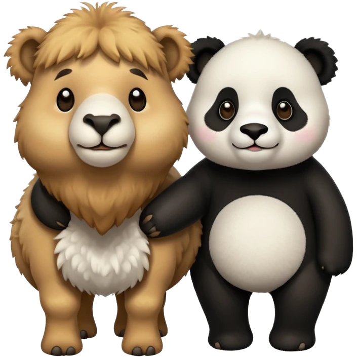 Camel and panda cute emoji