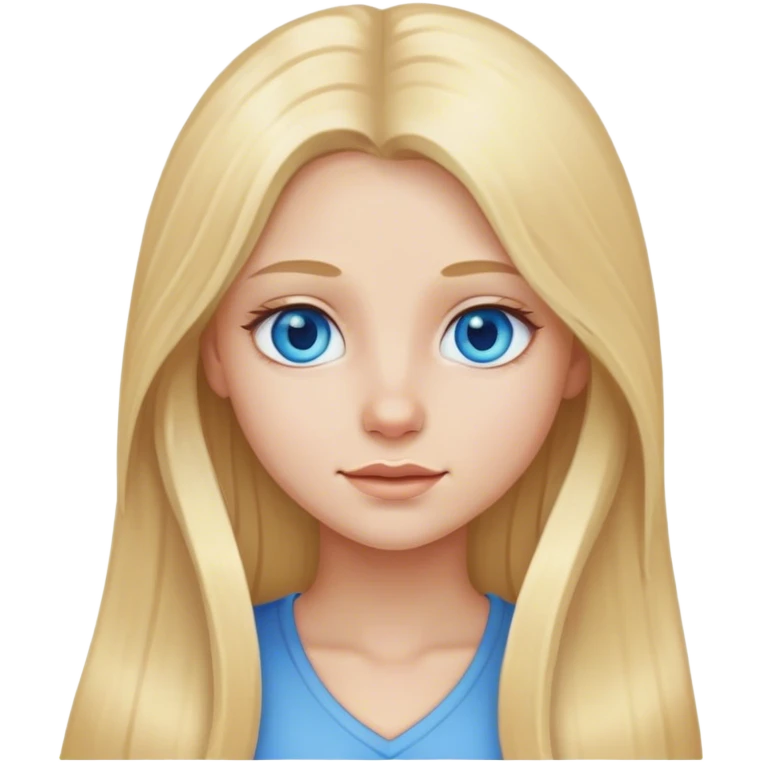 blond girl with long hair and blue eyes emoji