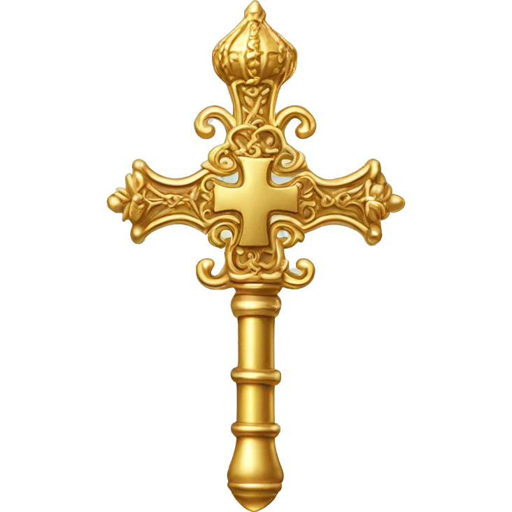 Ornate Gold Catholic Bishop's Crosier emoji