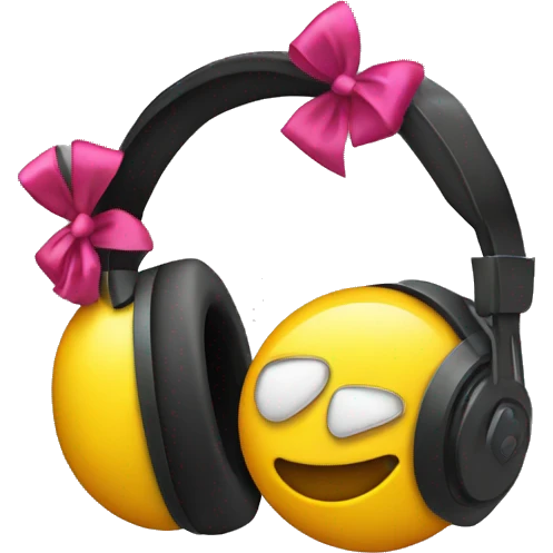 Headphones with bows emoji