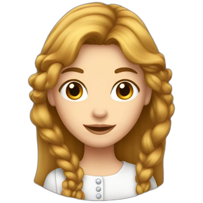 Fille anglaise avec de long cheveux châtain emoji