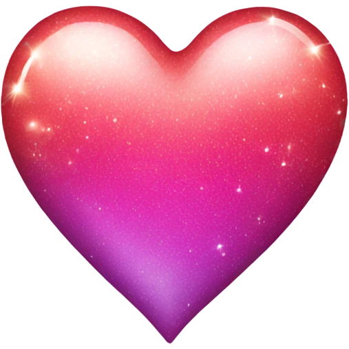 Glossy ombré  heart with sparkles emoji