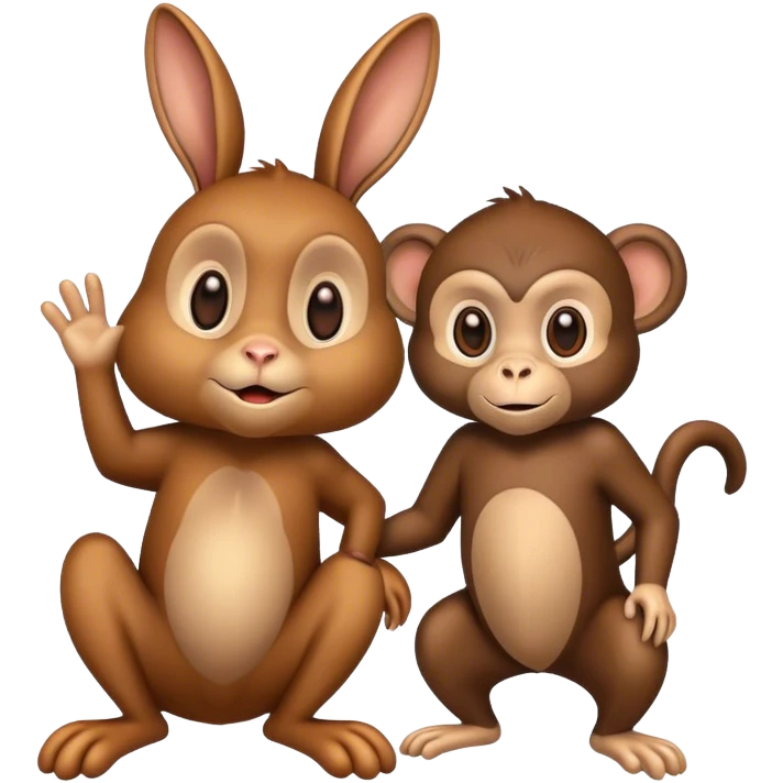 Rabbit monkey emoji