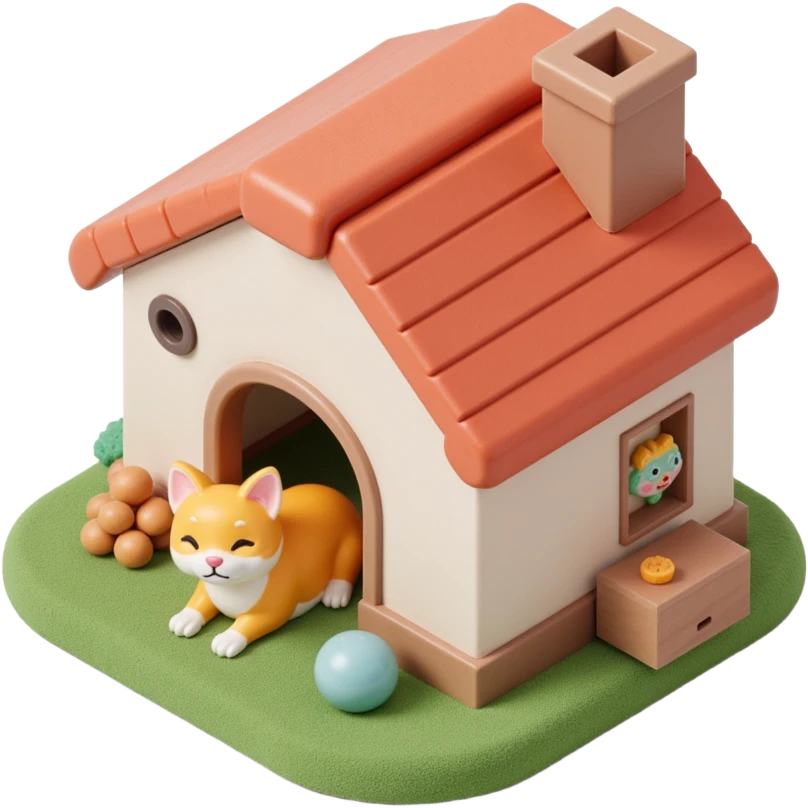 cats relaxing in a vertical playhouse emoji