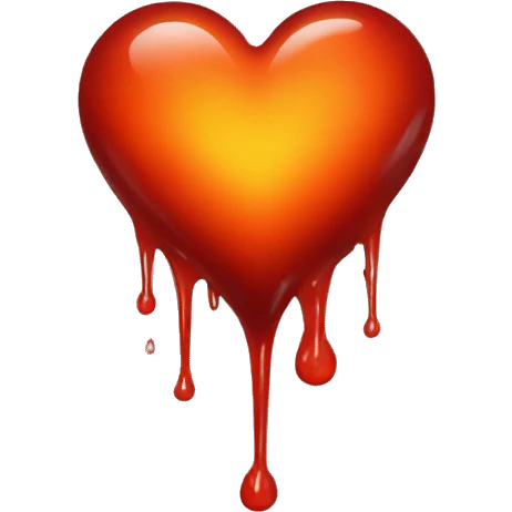 bleeding red heart glowing red-orange emoji