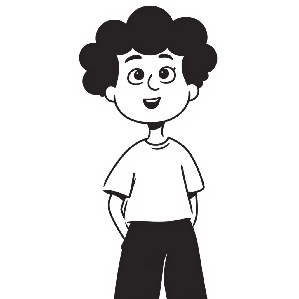 mixed-race girl with shaved curly black hair emoji