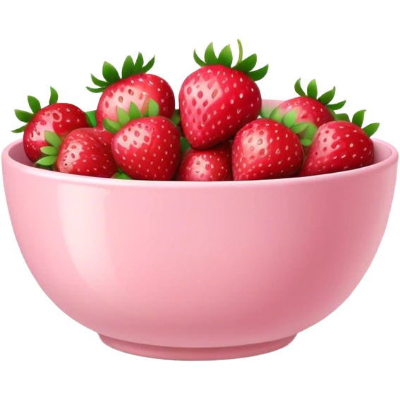 strawberries in pastel pink bowl emoji