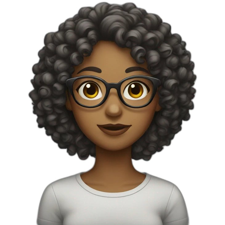 curly girl with glasses emoji