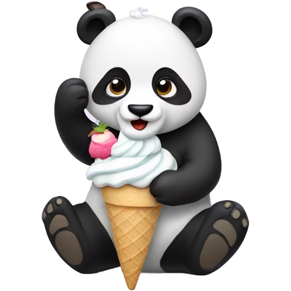 Panda eating ice cream emoji