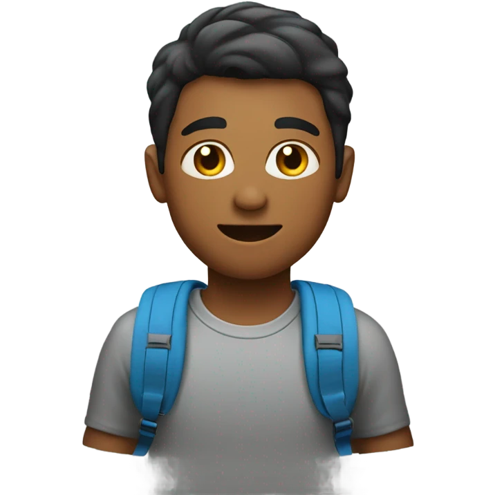 young guy with sport bag emoji