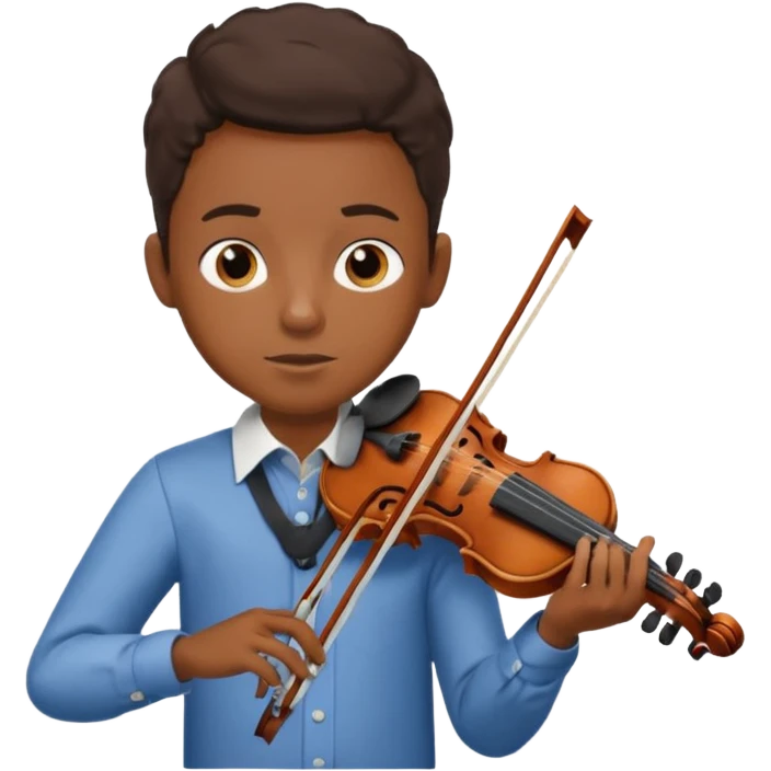 black boy playing violin emoji