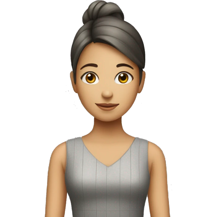 girl in a gray dress with road markings emoji