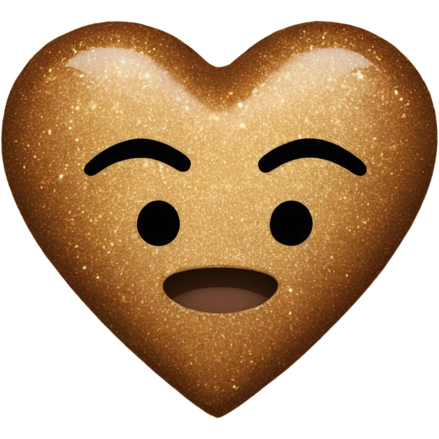One Brown glitter heart emoji