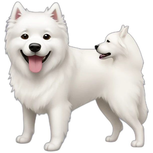 samoyed and black lab playing emoji