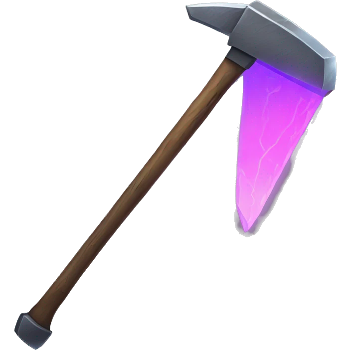 mining pickaxe with glowing neon elements emoji