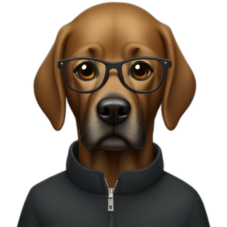 black lab with man light Brown Hair and glasses emoji