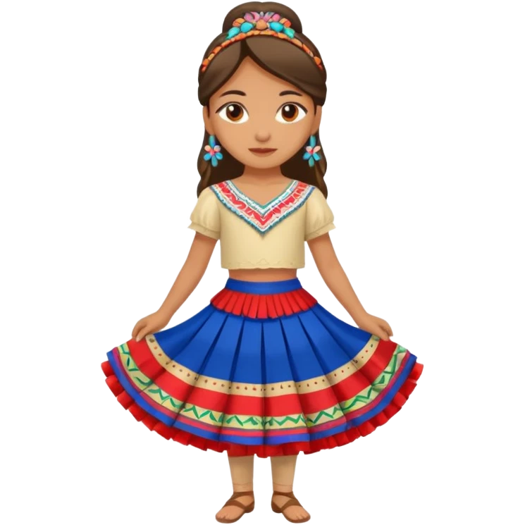Chica con pollera de danza paraguaya  emoji