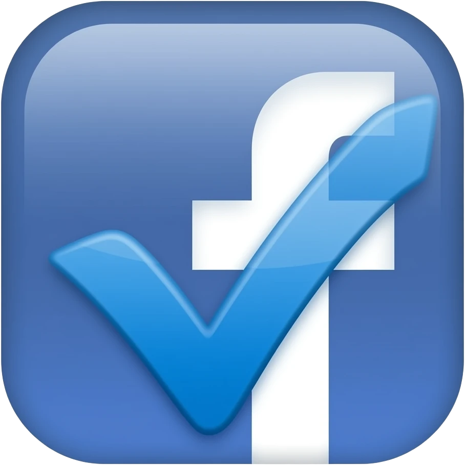 Facebook verified emoji blue tick, I want the emoji only not with anything else like someone, it might be blue or black but let it be a tick using facebook's style I want it to be a replica emoji