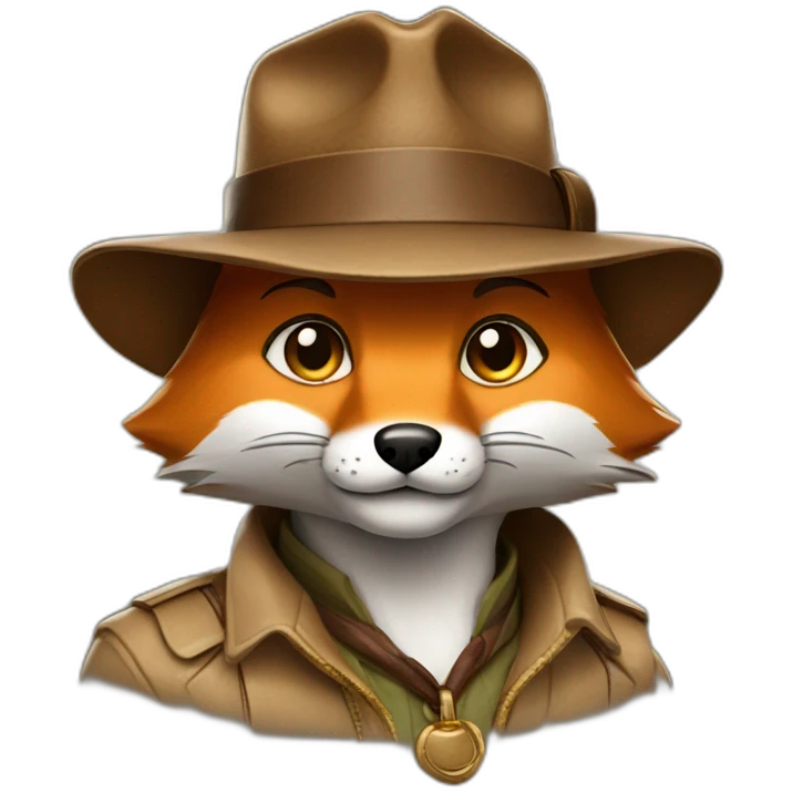 Fox dressed as indiana jones emoji