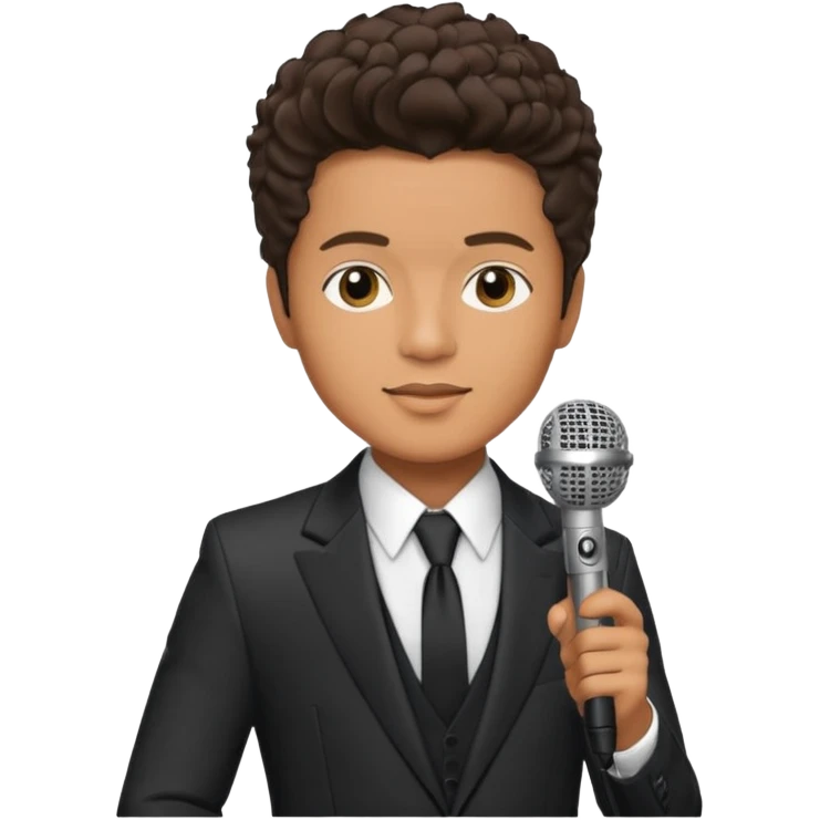 bruno mars with microphone emoji