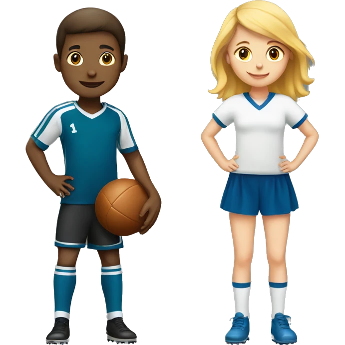  a Boy playing soccer and a girl playing American football emoji