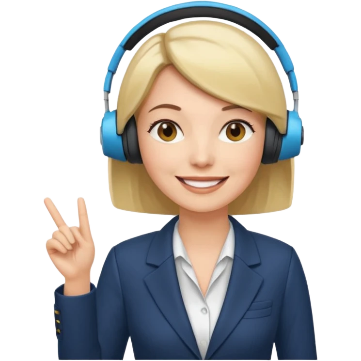 40 year old female with a bob, work as a facilitator, in the middle of a workshop emoji