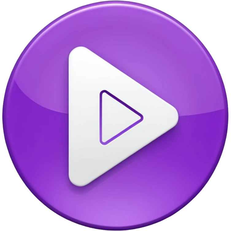 A Solid purple and white play button emoji