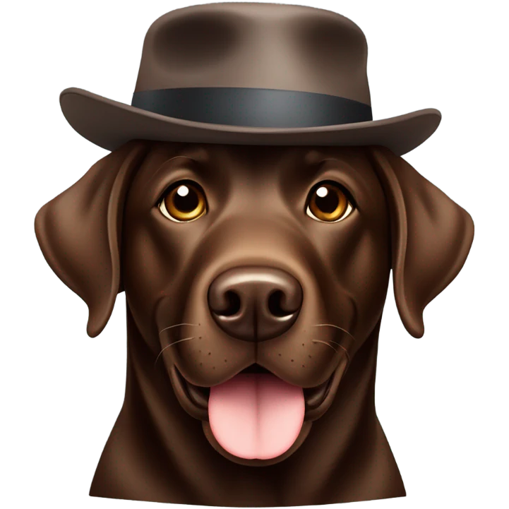 Chocolate lab with hat  emoji