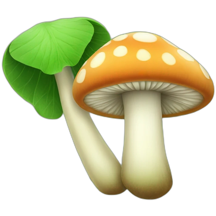 Green Mushroom with two leaves on top emoji