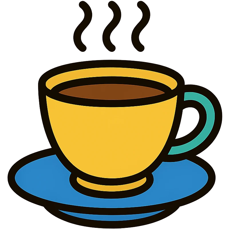 coffee cup icon with color outlines emoji
