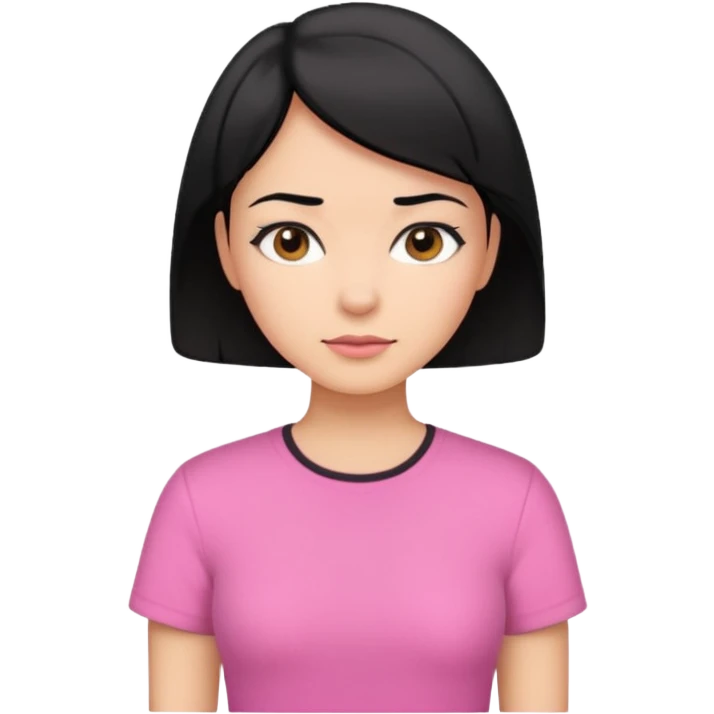 mulher de cabelo curto e preto com camisa rosa  emoji